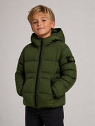 Giacca trapuntata per bambino Stone Island Junior verde logo L2S164100004S0028 V005G STONE ISLAND KIDS 