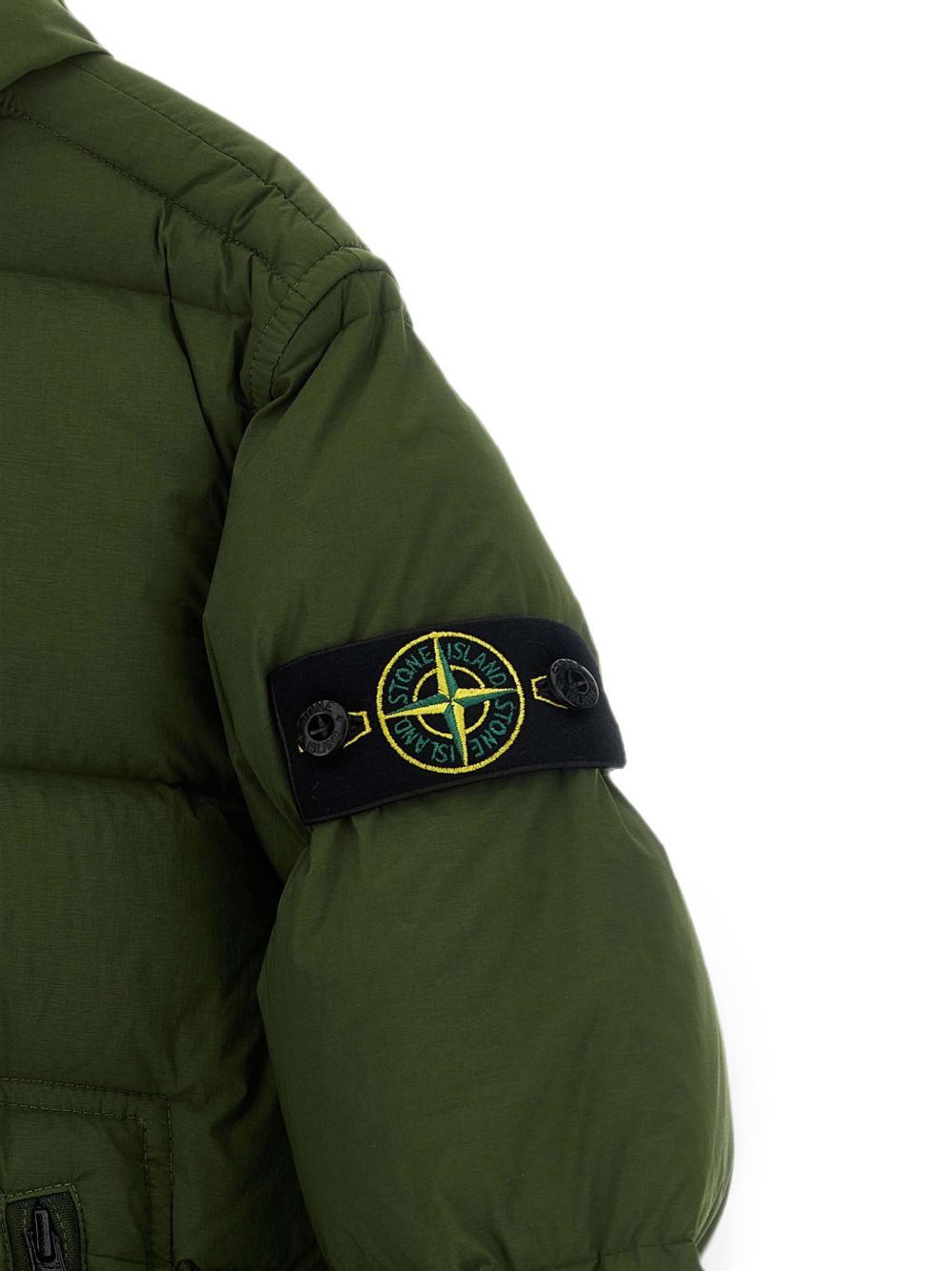 Giacca trapuntata per bambino Stone Island Junior verde logo L2S164100004S0028 V005G STONE ISLAND KIDS 