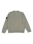 Maglione per bambino Stone Island Kids verde con applicazione con logo L2S165100002S00M1 V0055 STONE ISLAND KIDS 