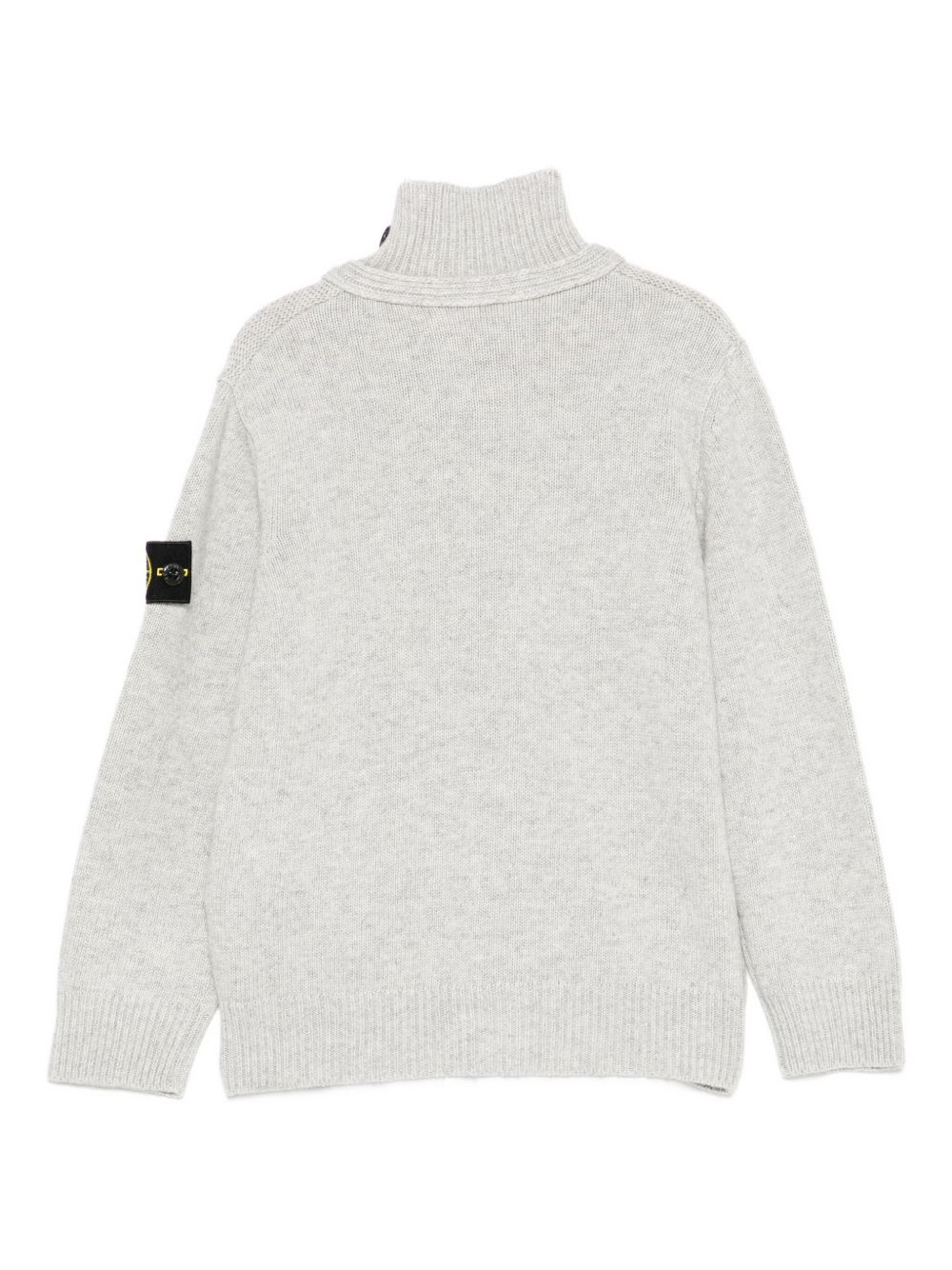 Cardigan per bambino Stone Island Junior grigio a collo alto con bottoni L2S165100003S00M1 V0M64 STONE ISLAND KIDS 