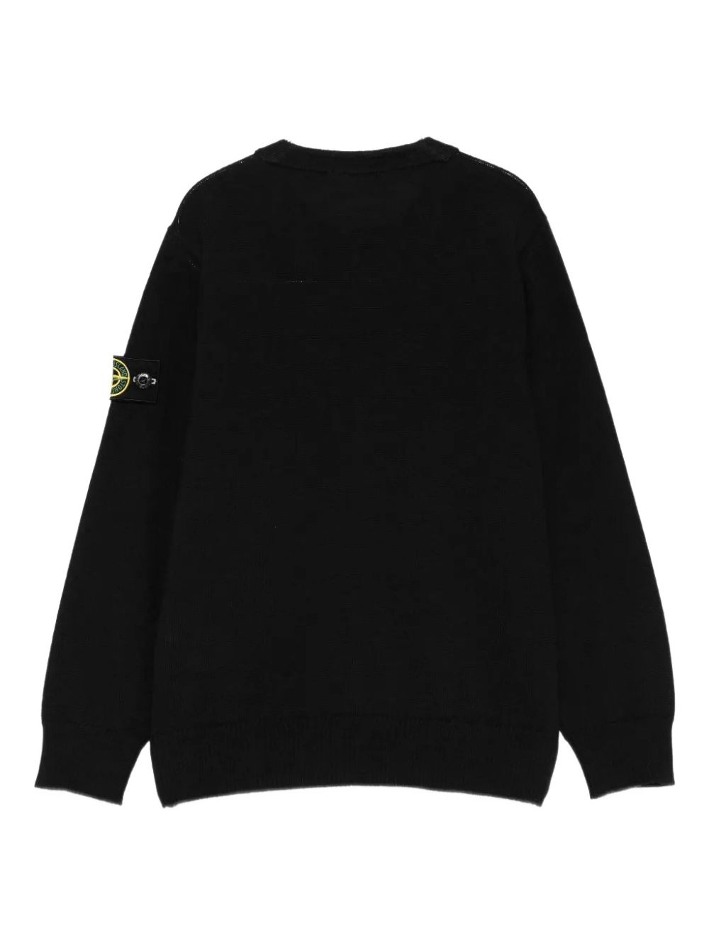 Maglione girocollo per bambino Stone Island Junior nero con applicazione Compass L2S165100009S0C04 V0029 STONE ISLAND KIDS 