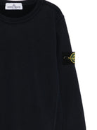 Felpa per bambino Stone Island Kids nera con applicazione sulla manica L2S166100001S0A20 V0029 STONE ISLAND KIDS 