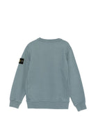 Felpa per bambino Stone Island Kids azzurra con distintivo Compass L2S166100001S0A20 V004B STONE ISLAND KIDS 