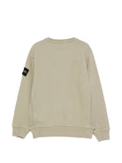 Felpa per bambino Stone Island Kids beige con distintivo Compass L2S166100001S0A20 V0068 STONE ISLAND KIDS 