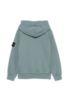 Felpa per bambino Stone Island Kids azzurra con distintivo Compass L2S166100003S0A20 V004B STONE ISLAND KIDS 