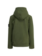 Felpa per bambino Stone Island Kids verde con applicazione Compass L2S166100003S0A20 V005G STONE ISLAND KIDS 