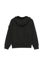 Felpa per bambino Stone Island Kids nera con distintivo Compass L2S166100006S0A20 V0029 STONE ISLAND KIDS 
