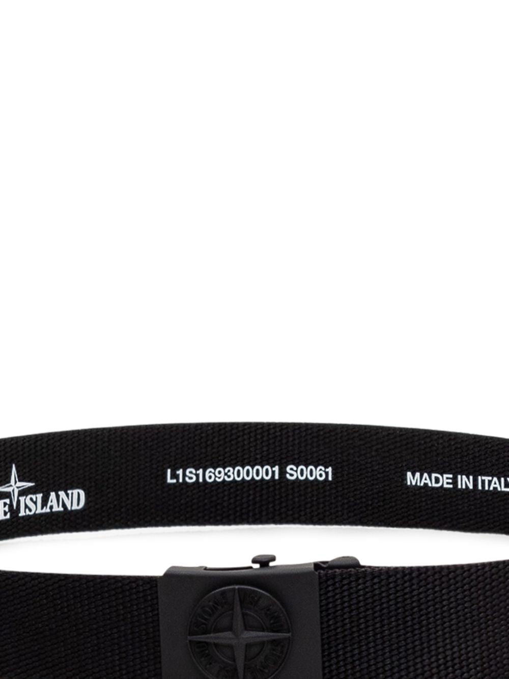 Cintura con fibbia per bambino Stone Island Junior nero con motivo Compass L2S169300001S0061 V0029 STONE ISLAND KIDS 