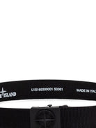Cintura con fibbia per bambino Stone Island Junior nero con motivo Compass L2S169300001S0061 V0029 STONE ISLAND KIDS 