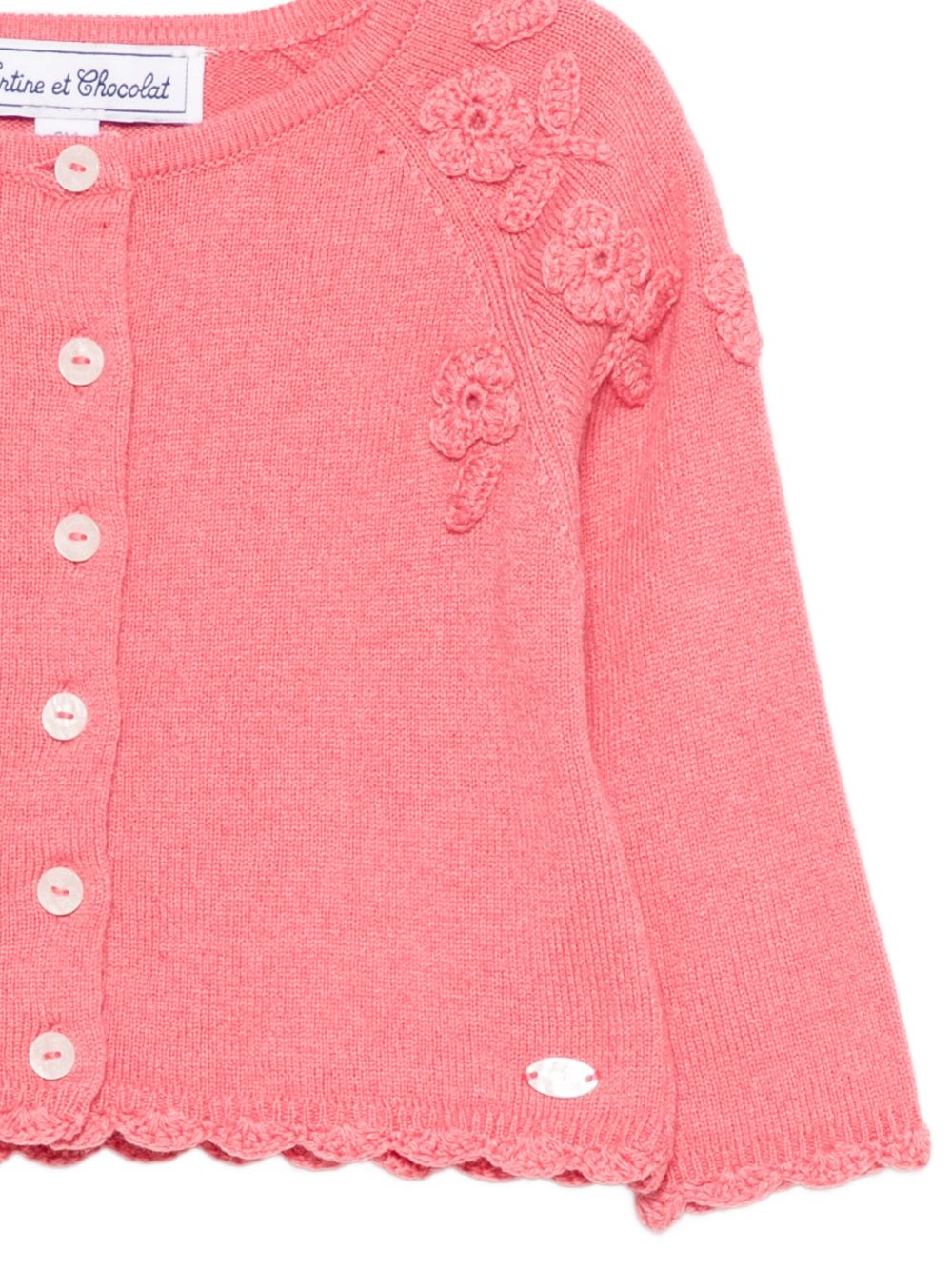 Cardigan per neonata Tartine Et Chocolat rosa con orlo a smerlo CD18141 34 TArtine & Chocolat KIDS 