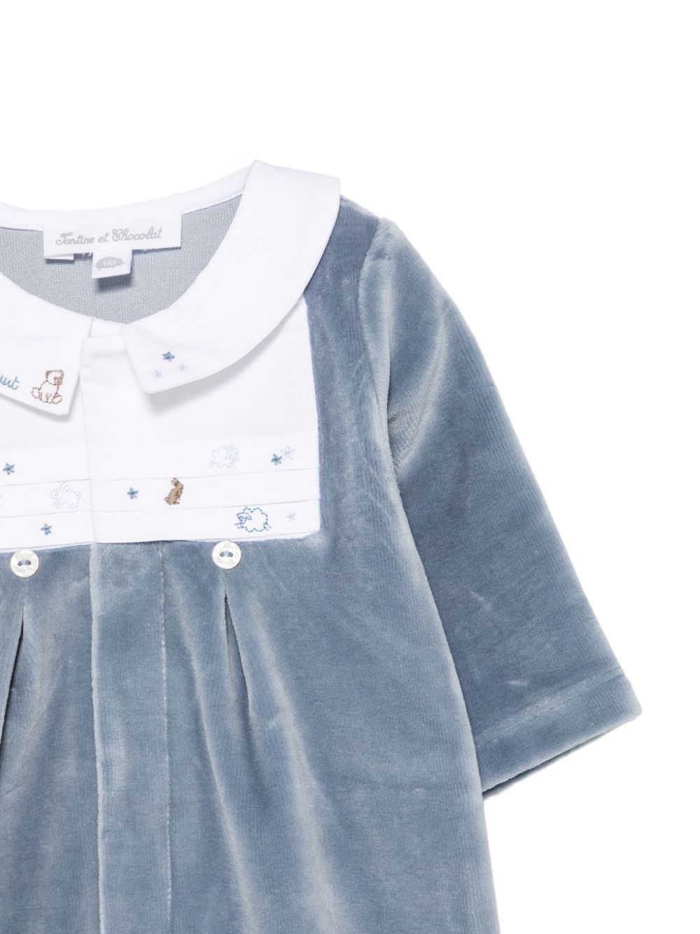 Tutina per neonato Tartine Et Chocolat Kids blu con finitura vellutata CD54140 47 TArtine & Chocolat KIDS 