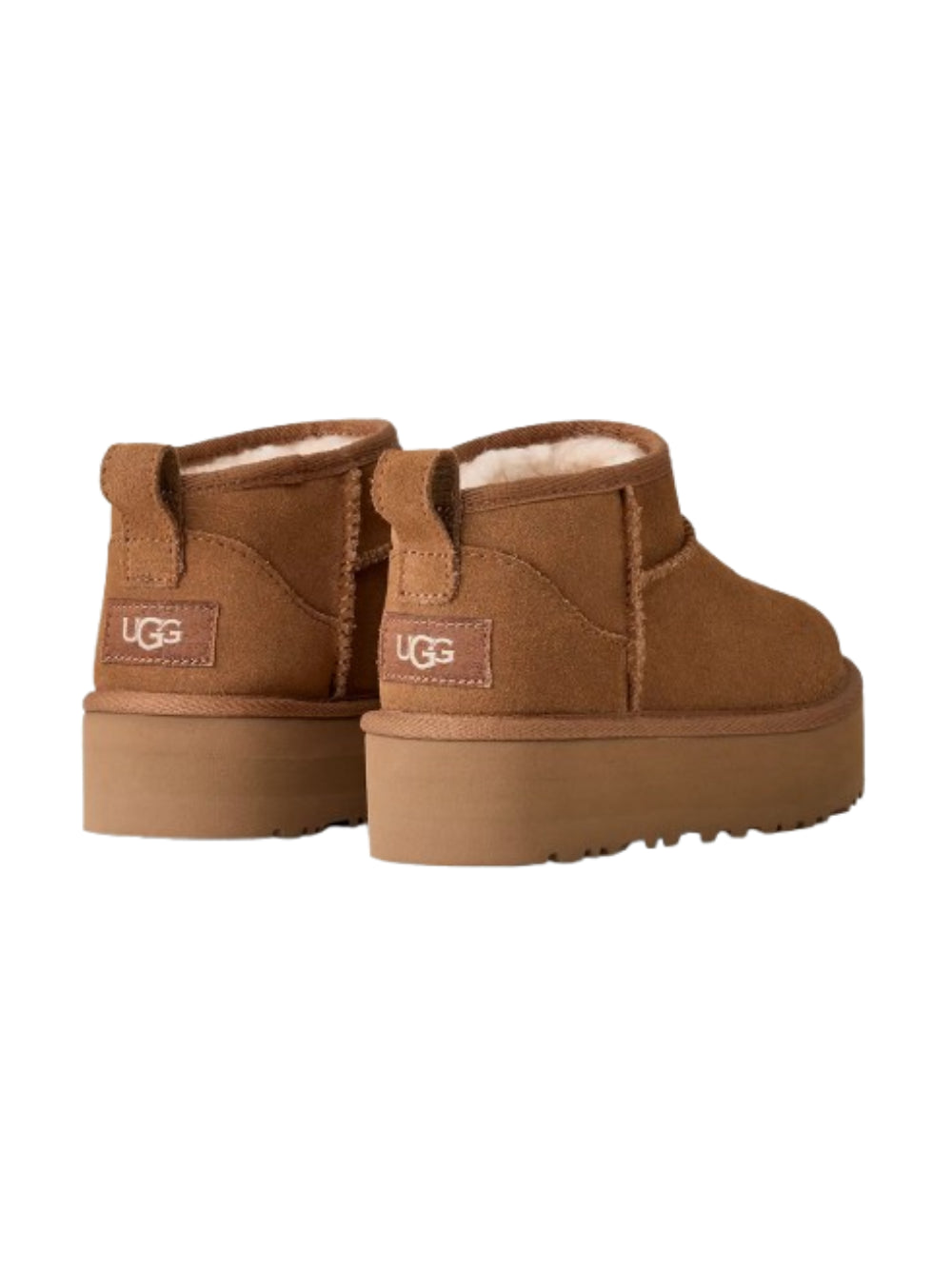 Stivali Classic Mini Platform per bambina UGG Kids marrone con logo sul tallone 1157791K CHE UGG KIDS 