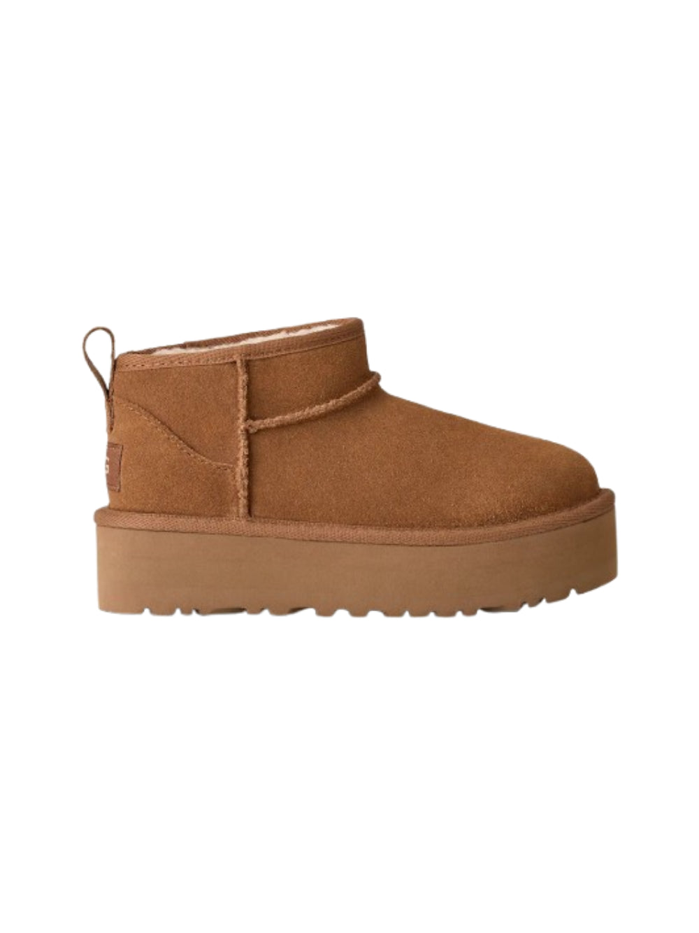Stivali Classic Mini Platform per bambina UGG Kids marrone con logo sul tallone 1157791K CHE UGG KIDS 