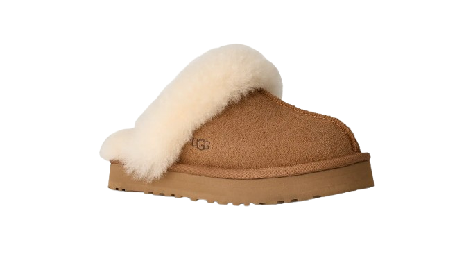 Ciabatte Disquette per bambina UGG Kids marrone con finitura in shearling 1171199K CHE UGG KIDS 