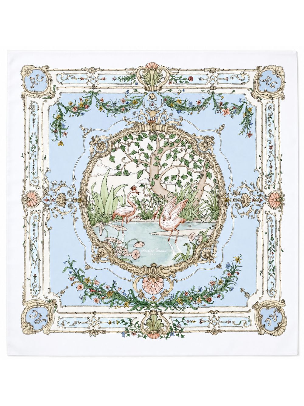 Coperta per neonato Atelier Choux Paris azzurra con stampa grafica CA-CQ-TBB L-U ATELIER CHOUX PARIS KIDS 