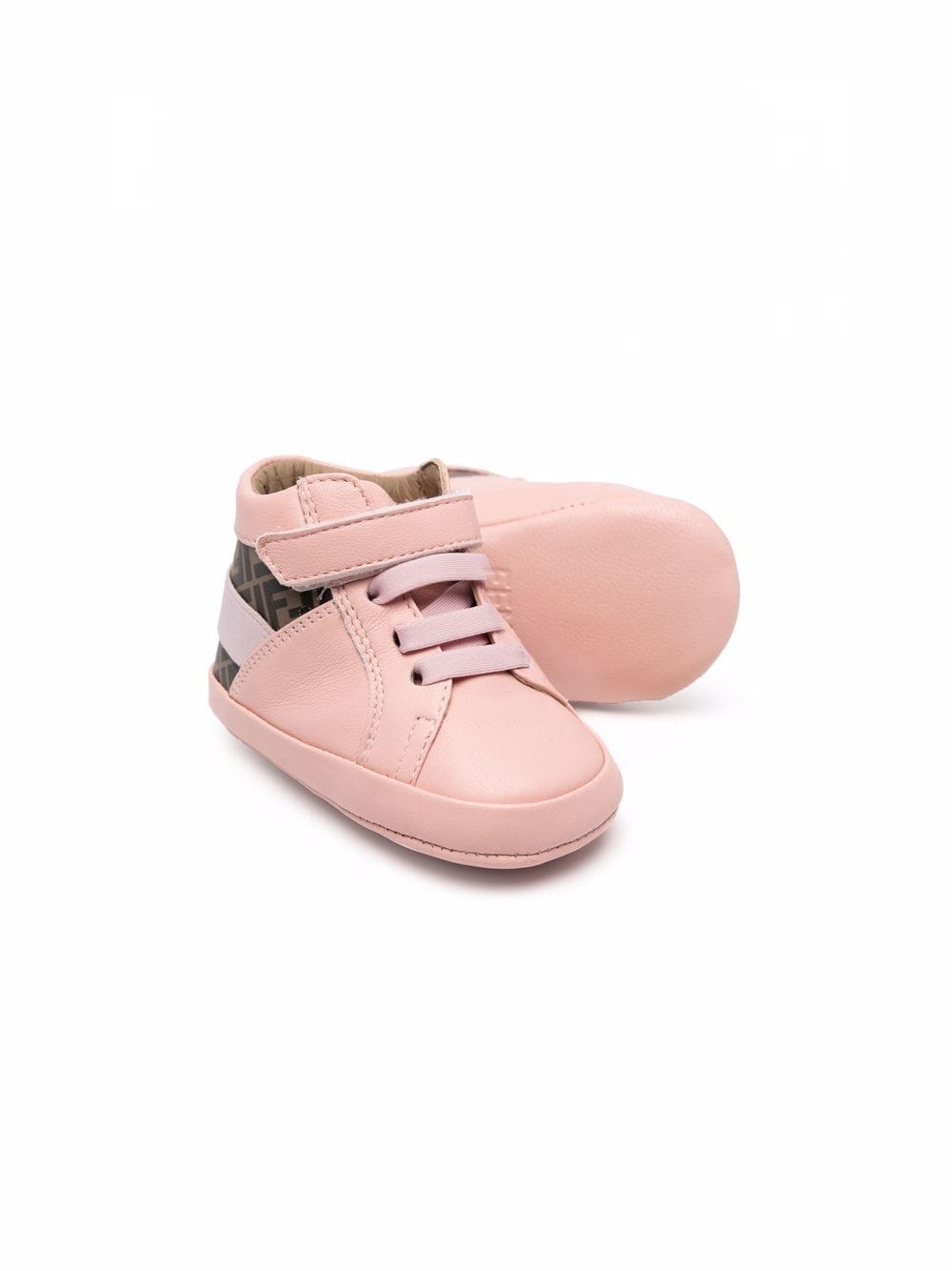 Monogrammed high-top baby sneakers