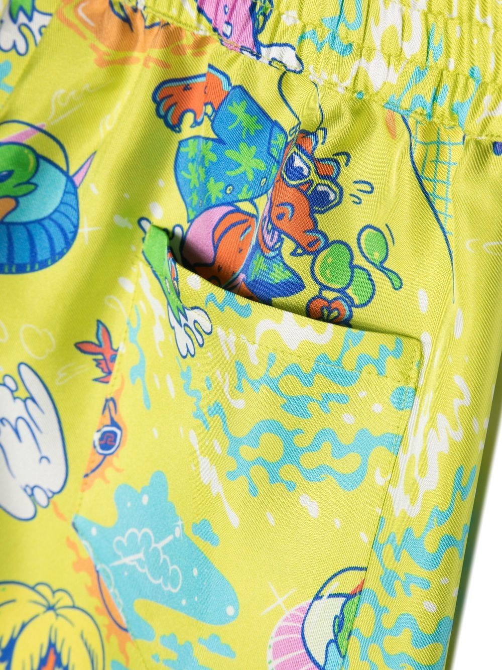 Silk shorts with graphic print