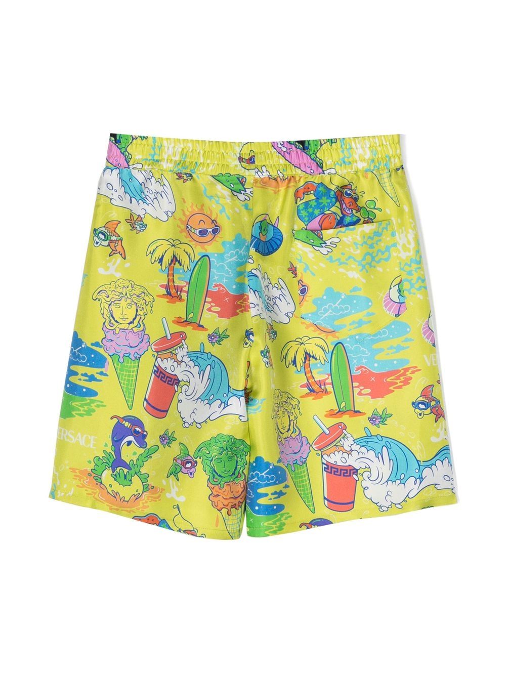 Silk shorts with graphic print