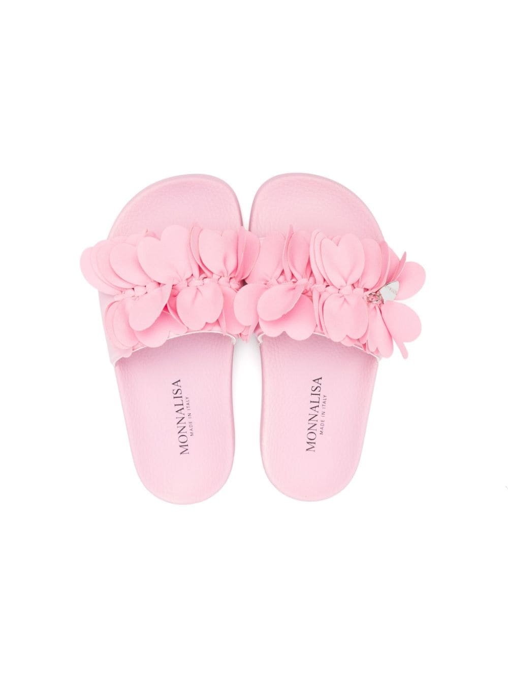 Slippers with flower application