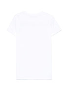 Abito con logo in rilievo per bambina Balmain Kids bianco con girocollo BW1B11 Z0082 100NE BALMAIN KIDS 