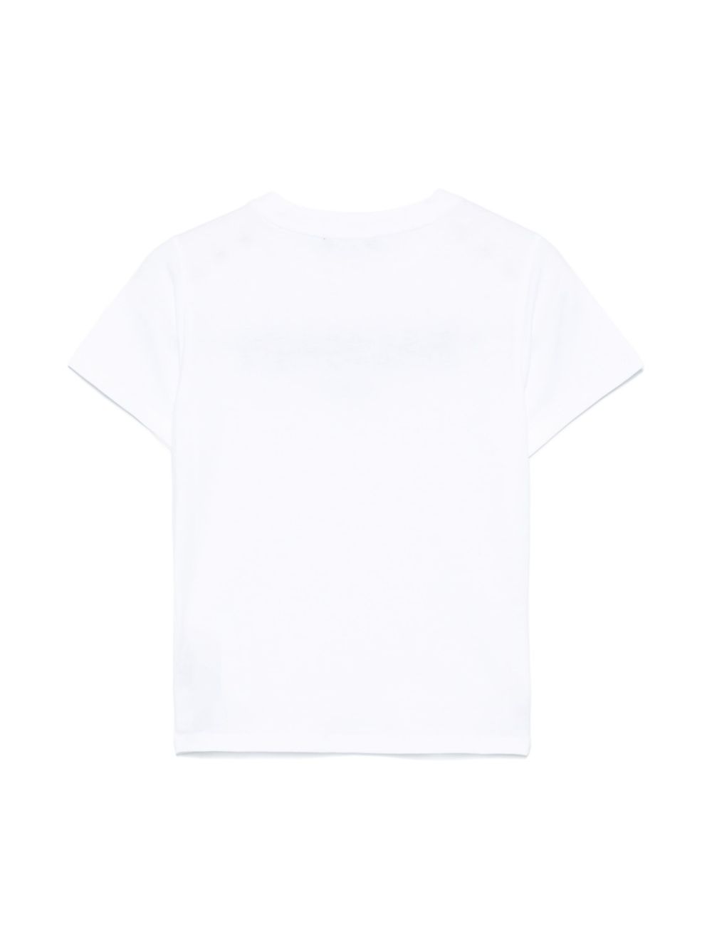 T-shirt con logo ricamato per bambina Balmain Kids bianco con orlo dritto BW8A21 Z0116 100OR BALMAIN KIDS 