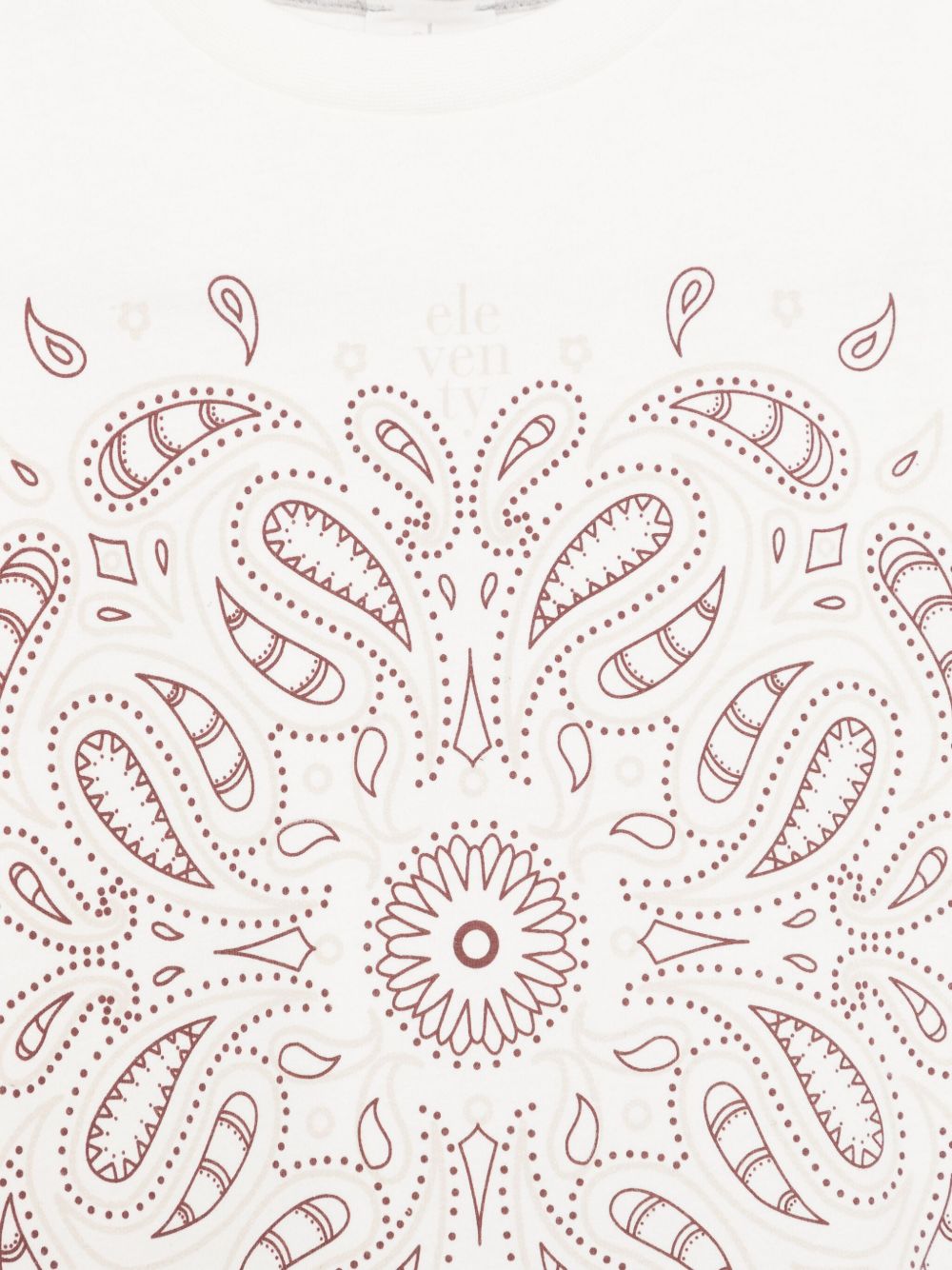 T-shirt con stampa paisley per bambino Eleventy Kids bianc con orlo dritto EW8P11 Z1292 101BD ELEVENTY KIDS 
