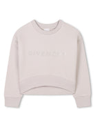 Felpa con stampa per bambino Givenchy Kids bianco con stampa logo sul davanti H30773 184 GIVENCHY KIDS 