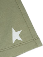 Shorts con stampa per bambino Golden Goose Kids verde con orlo dritto P01772P001514 35916 GOLDEN GOOSE KIDS 