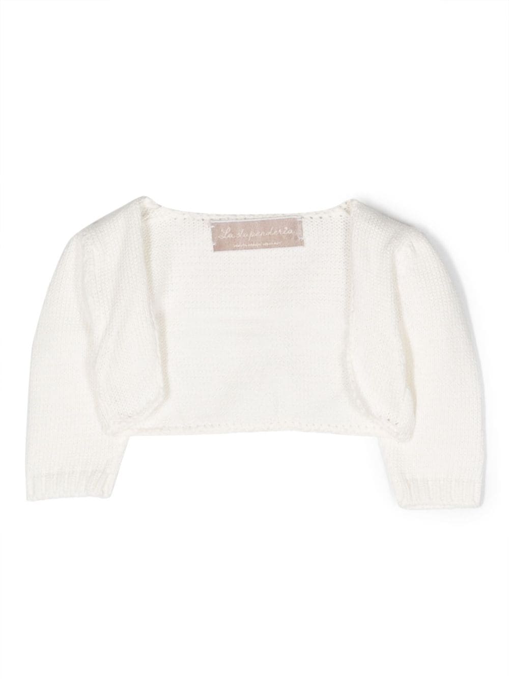 Cardigan per neonata La Stupenderia bianco con polsini a coste SJSS72 802 LA STUPENDERIA KIDS 