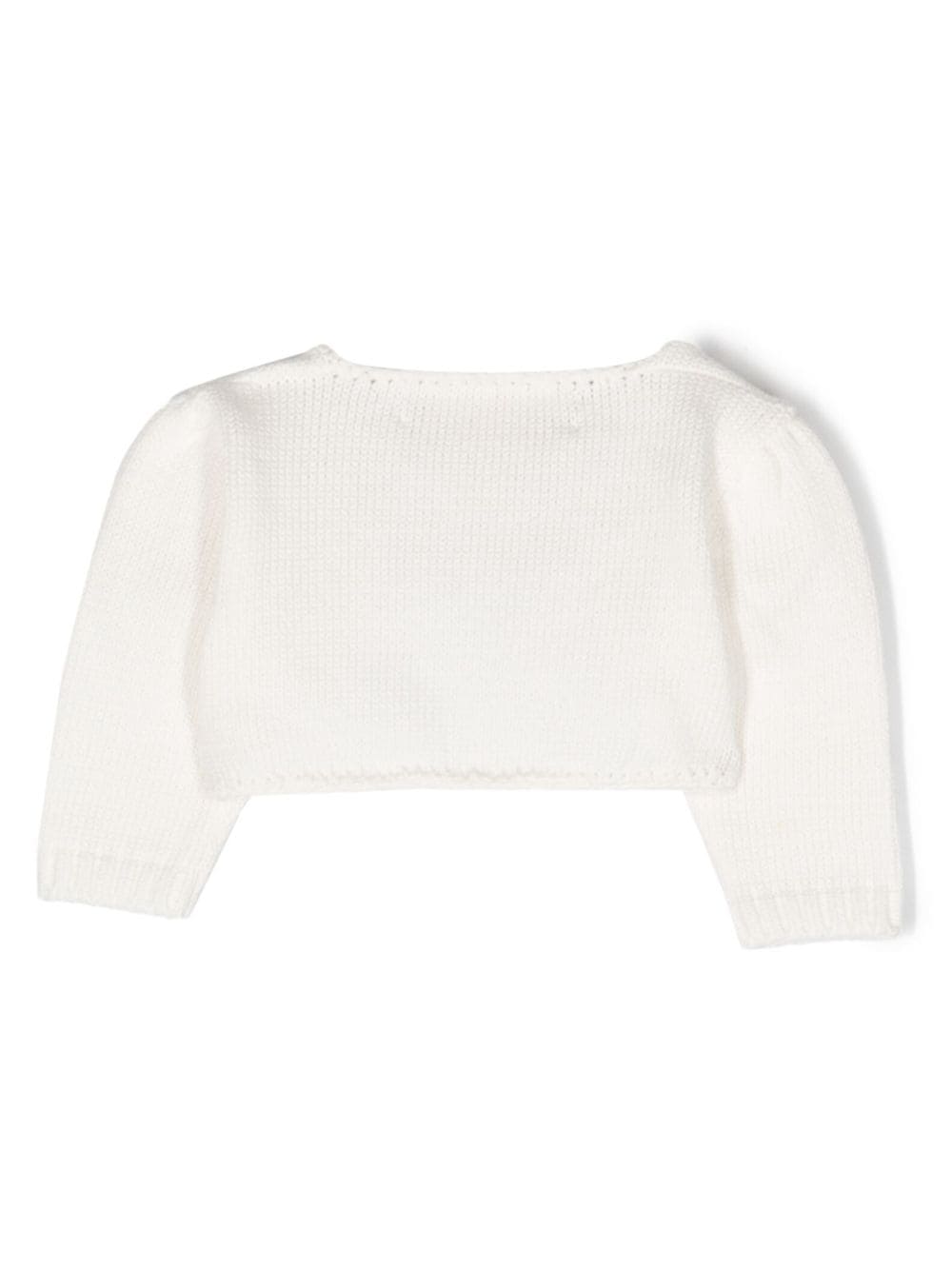 Cardigan per neonata La Stupenderia bianco con polsini a coste SJSS72 802 LA STUPENDERIA KIDS 