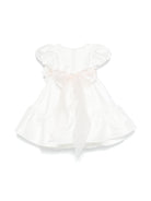 Abito per neonata Monnalisa bianco a fiori con teesuto in raso 73E905 5302 0001 MONNALISA KIDS 