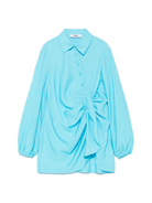 Abito per bambina MSGM Kids azzurro con dettaglio drappeggiato S5MSJGDR147 MS005 MSGM KIDS 