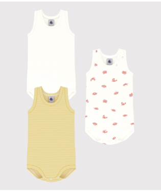 Set di tre body per neonati Petit Bateau multicolore senza maniche A0CZK 00 PETIT BATEAU KIDS 