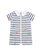 Tutina per neonati Petit Bateau bianco con fantasia grafica all-over A0DE7 01 PETIT BATEAU KIDS 