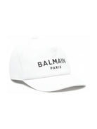 Cappello per bambini Balmain Kids bianco con logo BX0P17 Z1053 100NE BALMAIN KIDS 