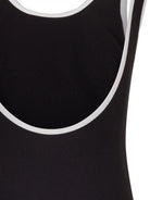 Costume per bambina Balmain Kids nero con stampa logo sul davanti BXCA0D Z0005 930BC BALMAIN KIDS 