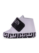 Scarpine primi passi per neonati Balmain Kids bianco e nere con cinturino con logo BY0546 Y0051 100NE BALMAIN KIDS 