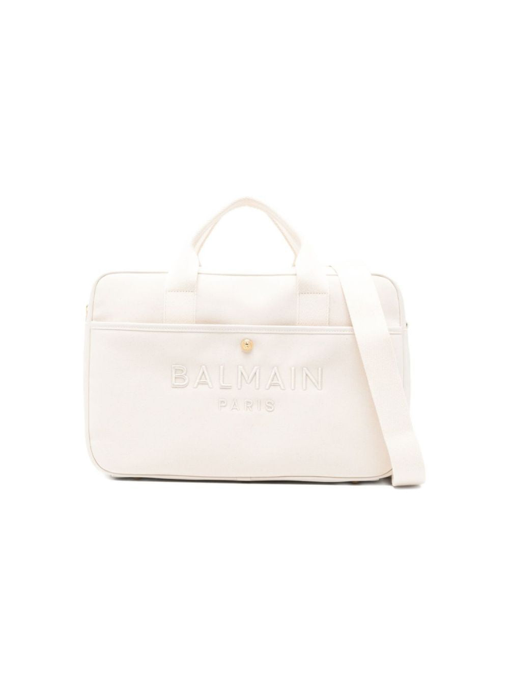 Borsa fasciatoio per neonati Balmain Kids bianca con logo ricamato BY0608 Z3829 102 BALMAIN KIDS 
