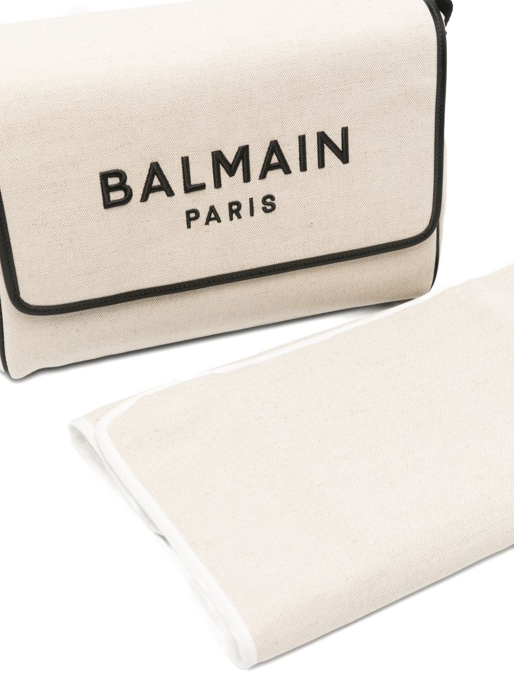 Borsa fasciatoio per neonati Balmain Kids beige con ricamo logo a contrasto BY0618 Z1839 102NE BALMAIN KIDS 