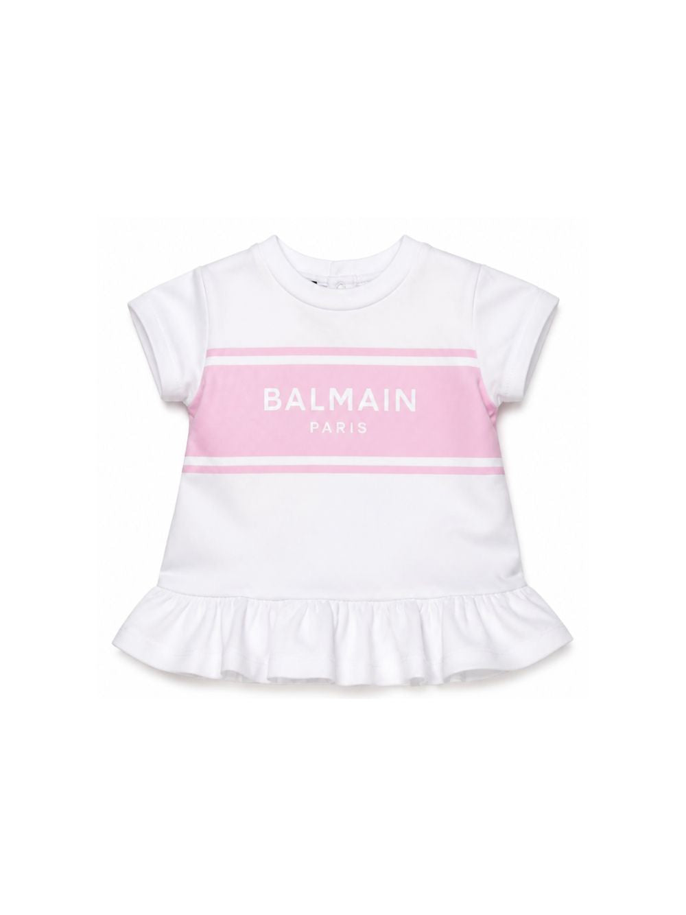 Abito per neonata Balmain Kids bianco con ruches BY1001 Z3672 100RS BALMAIN KIDS 