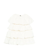 Abito per neonata Balmain Kids bianco con design a più strati BY1071 Z3672 102NE BALMAIN KIDS 
