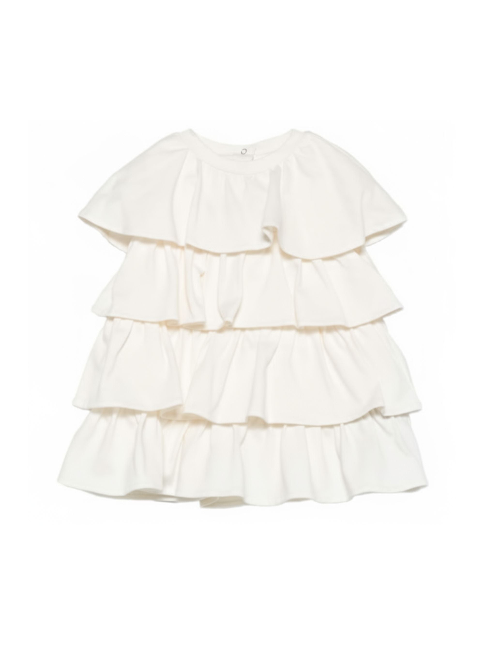 Abito per neonata Balmain Kids bianco con design a più strati BY1071 Z3672 102NE BALMAIN KIDS 