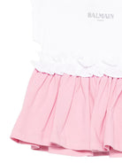 Abito per bambina Balmain kids bianco a girocollo BY1092 Z3672 552BC BALMAIN KIDS 