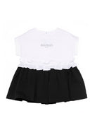 Abito per bambina Balmain Kids nero con ruches BY1092 Z3672 930BC BALMAIN KIDS 