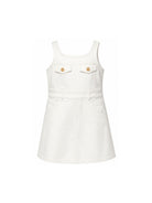 Abito per bambina Balmain Kids bianco con bretelle sottili BY1B42 Z3702 100 BALMAIN KIDS 