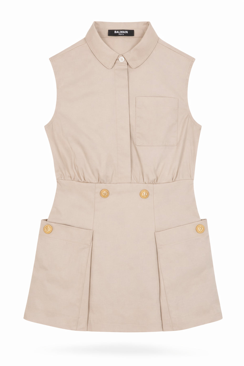 Abito per bambina Balmain Kids beige con colletto BY1B82 G0197 107 BALMAIN KIDS 