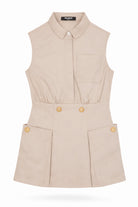 Abito per bambina Balmain Kids beige con colletto BY1B82 G0197 107 BALMAIN KIDS 