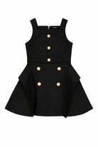 Abito per bambina Balmain Kids nero modello svasato BY1B92 P0484 930 BALMAIN KIDS 