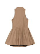 Abito per bambina Balmain Kids marrone chiaro con gonna plissettata BY1C02 G0197 315 BALMAIN KIDS 