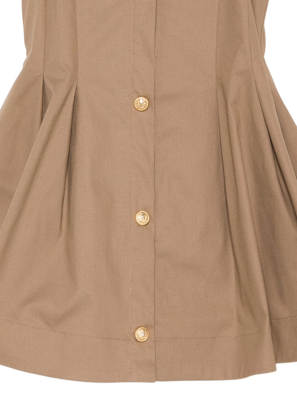 Abito per bambina Balmain Kids marrone chiaro con gonna plissettata BY1C02 G0197 315 BALMAIN KIDS 